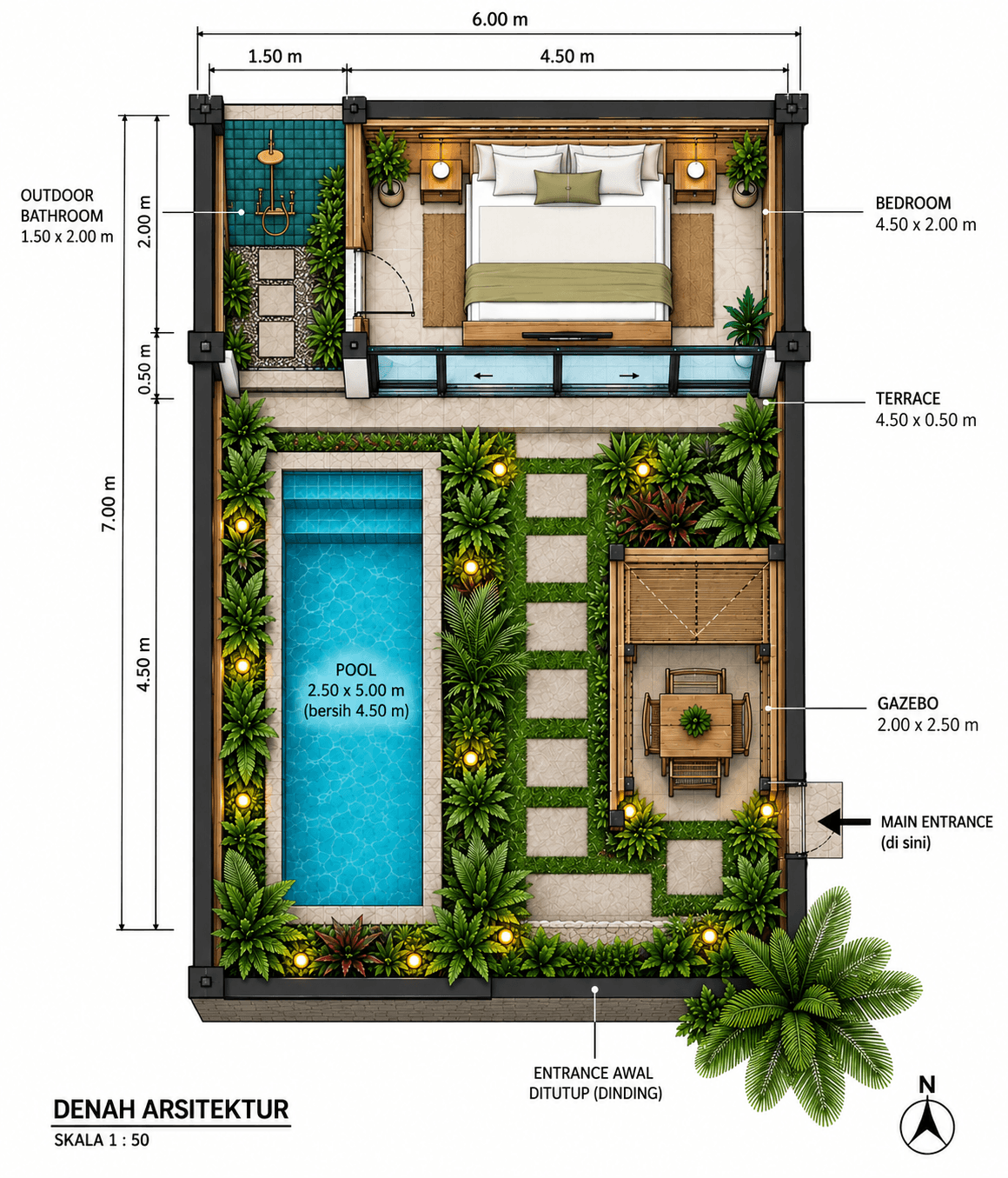Denah arsitektur unit Loonars Excellent Living